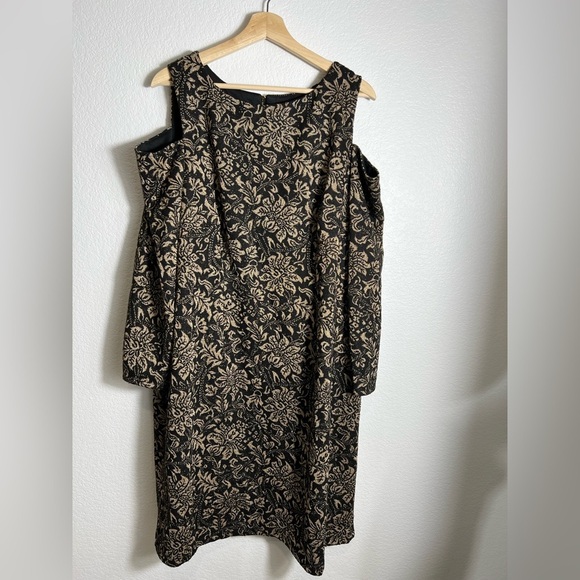 Eliza J Metallic Knit Sheath evening‎ Dress plus size 18w - Picture 2 of 6